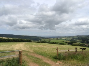 Looking back to Newcombe Farm and down to Luxborough